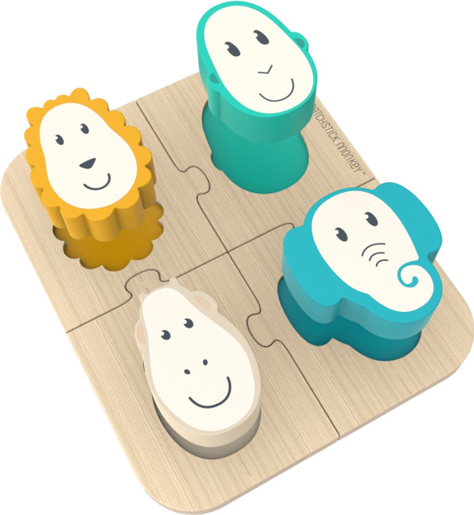 Matchstick Monkey Holz-Spielzeug Tier-Puzzle
