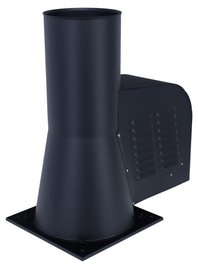 Rauchsauger ›Quadrat‹ mit Montageplatte Ø 150 mm, Edelstahl schwarz