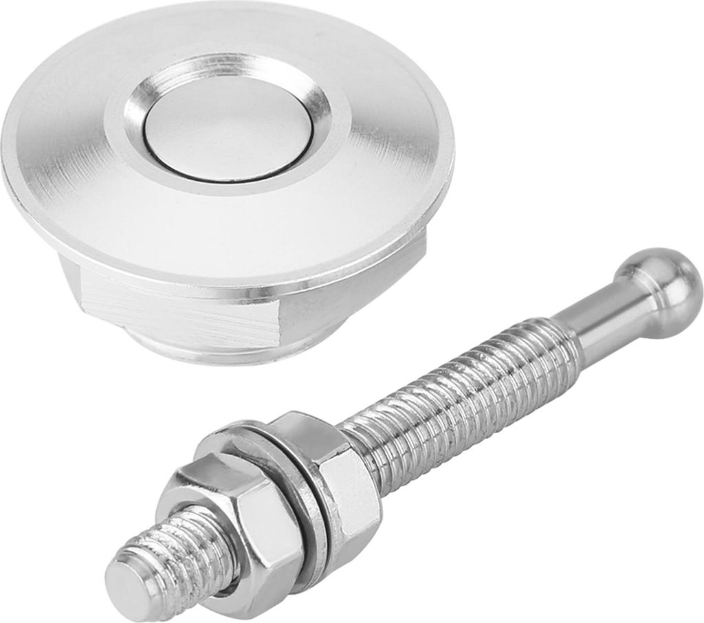 Universelles Motorhauben-Druckknopf-Schnellverschluss-Set, silberfarben