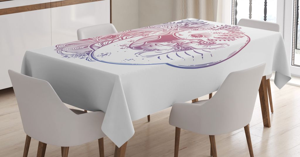 ABAKUHAUS Tierkunst Tischdecke, Axolotl Little Monster, Inn und Outdoor Bereich geeignet Waschbar Druck Klare farben Kein Verblassen, 140 x 200 cm,...