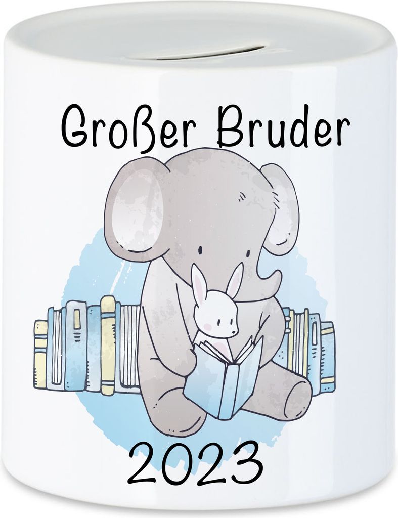 Großes Bruder 2023 Beutel Süßes Motiv Elefant Hase Schwangerschaft Geschenk Baby-News