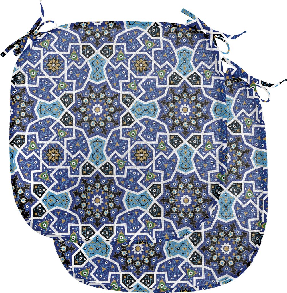 ABAKUHAUS marokkanisch Polster für Esszimmerstühle, Persian Gypsy Entwurf, Dekoratives wasserfestes Kissen mit Riemen für Küchensitze, 40 cm x ...