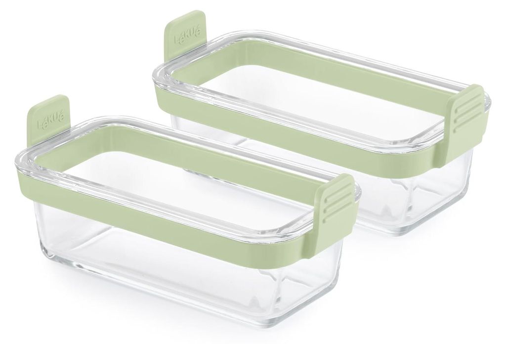 Lékué 890307, Obdélníkový, Sklo, Zelená, Průhledná, -20 - Obrázek produktu 