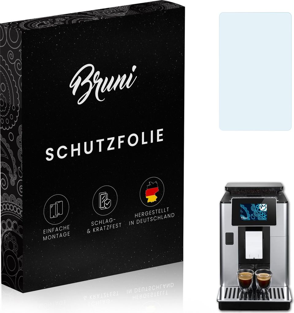 Bruni Basics-Clear 2x Schutzfolie kompatibel mit DeLonghi PrimaDonna Soul (ECAM612.55.SB) Folie