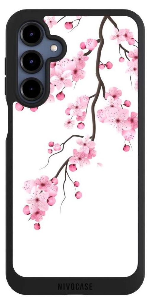 NIVOCASE Handyhülle für Samsung Galaxy A16 5G Hülle NIVOpure Case Schwarz Asien Japan Kirschblüten