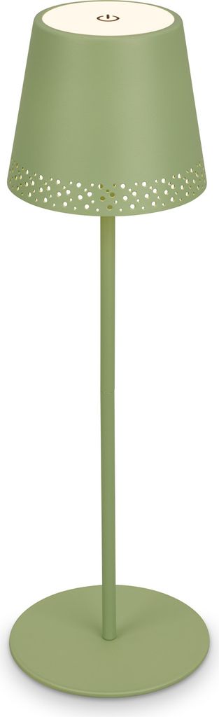 Briloner KIKI USB-C dimmbare Akku-Tischleuchte Außenleuchte Gartenleuchte Metall lindgrün LED 3000 Kelvin 280 lm IP44 Spritzwasserschutz 2,6 W