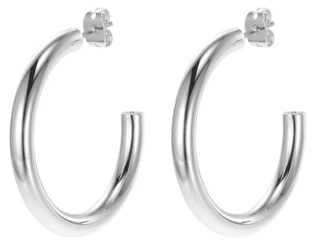 Boucles d'oreilles créoles Michael Kors argentées pour un look quotidien