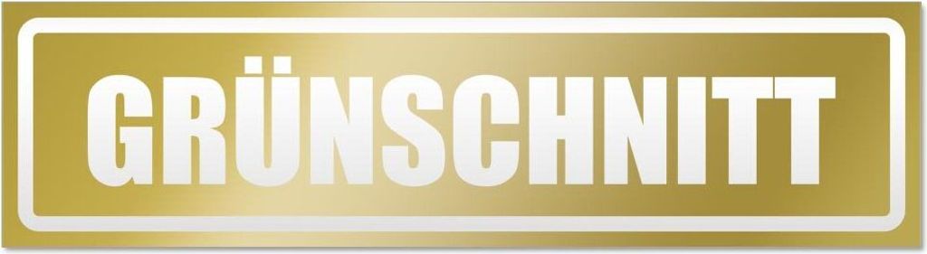 Kiwistar Grünschnitt invertiert Magnetschild Schild magnetisch - 30cm Gold - Magnetfolie für Auto PKW Kfz