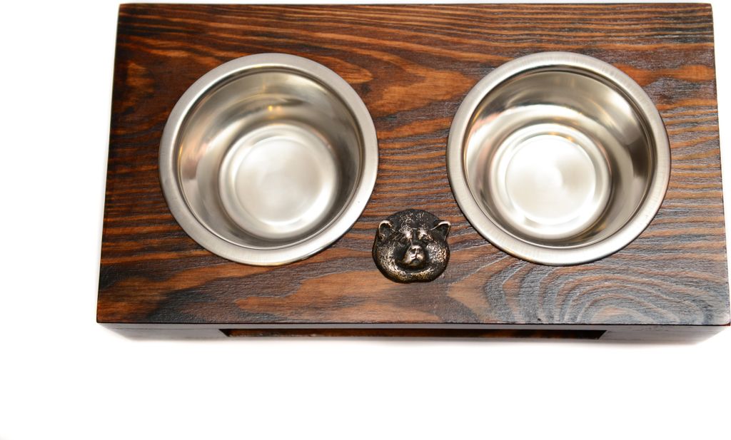 Akita, Akita Inu - Holzständer mit Näpfen für Hunde, Edelstahlnäpfe, Geschenk zur Adoption eines Hundes von der Marke Art-Dog