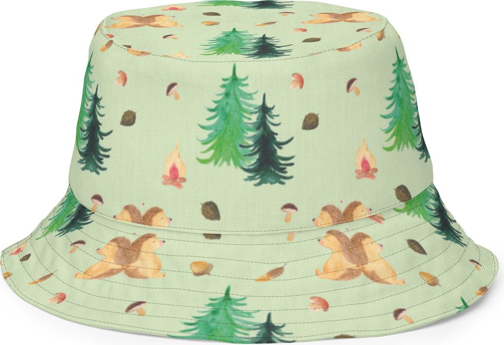 Mr. & Mrs. Panda Sonnenhut Igel händchenhaltend Größe S/M - Grün - Geschenk, Verknallt, Sonnenkappe, Sommerhut, Große Liebe, Bucket Hat, Angle...