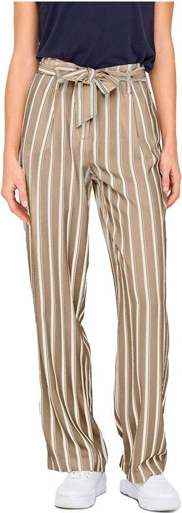Only Lowa Stripe Hochbundhosen Beige 36 / 32 Frau Beige 36