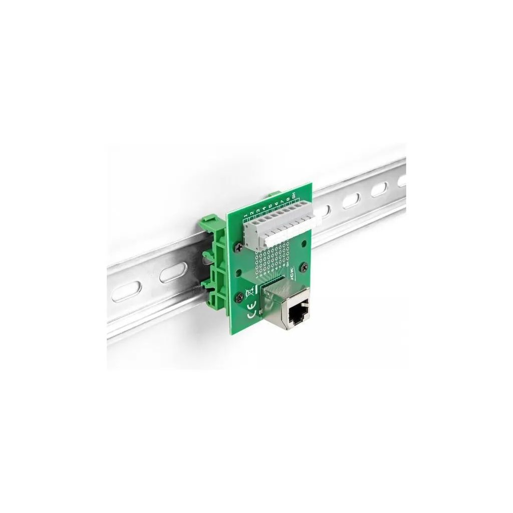 Câblage Sans Outil RJ45 vers Bornier Rail DIN 66993 Solution Coudée