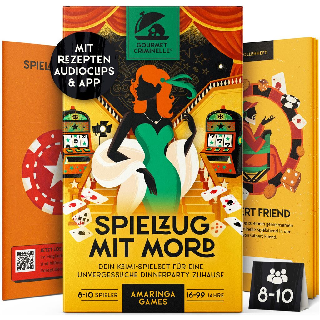 Gourmet Criminelle Krimidinner für zuhause | 8 bis 10 Personen | Spielzug mit Mord | Krimidinnerspiel ab 16 Jahren