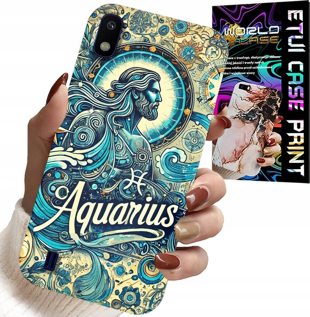 Etui Für Samsung A10 - Sternzeichen, Wassermann, Astronomische Rückseite