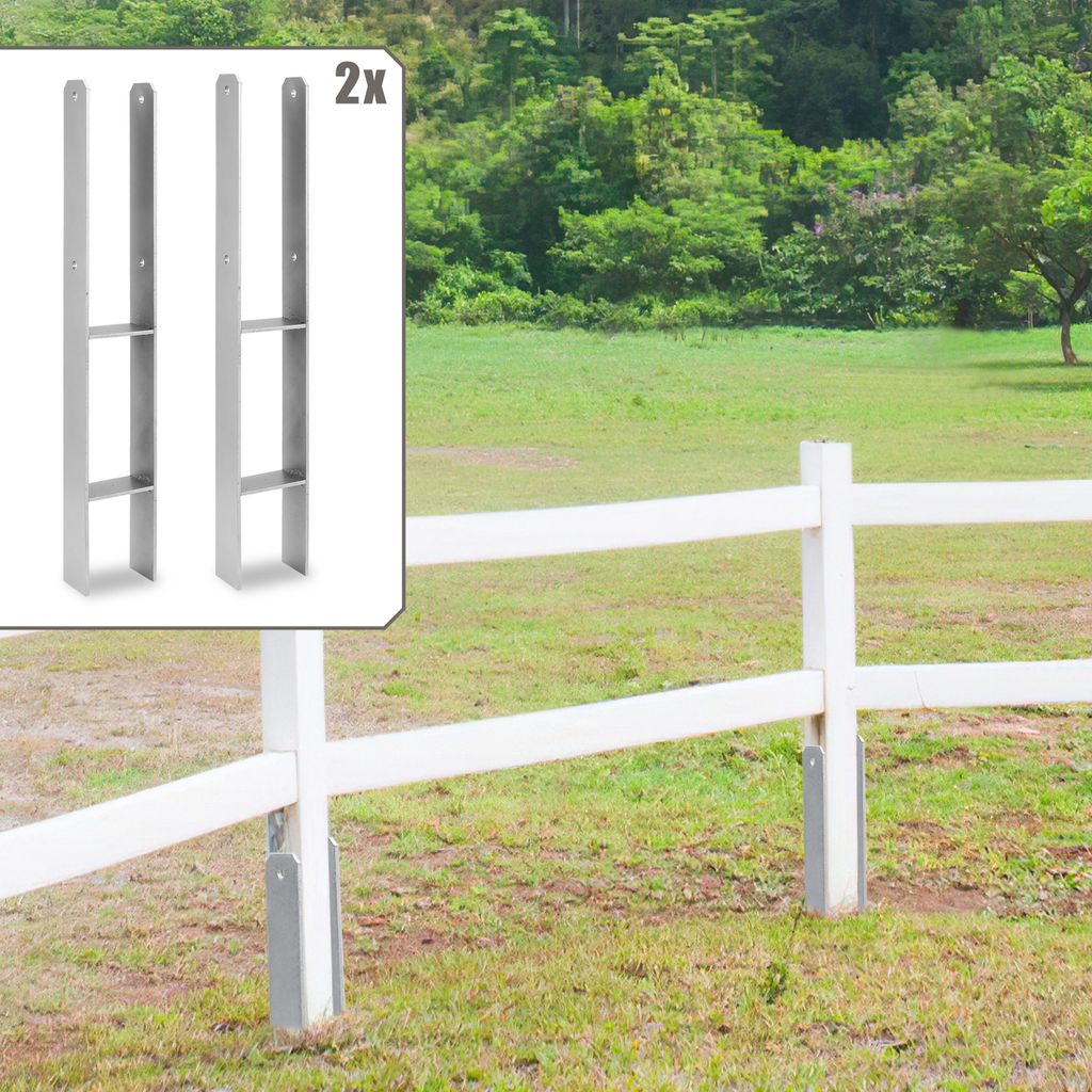 Aopunly Pfostenanker 141mm 2 Stück Pfostenhalter Pfostenträger Pfostenschuhe H-Anker für Carports Pfahlbauten Wildtürme Zäune Pergola