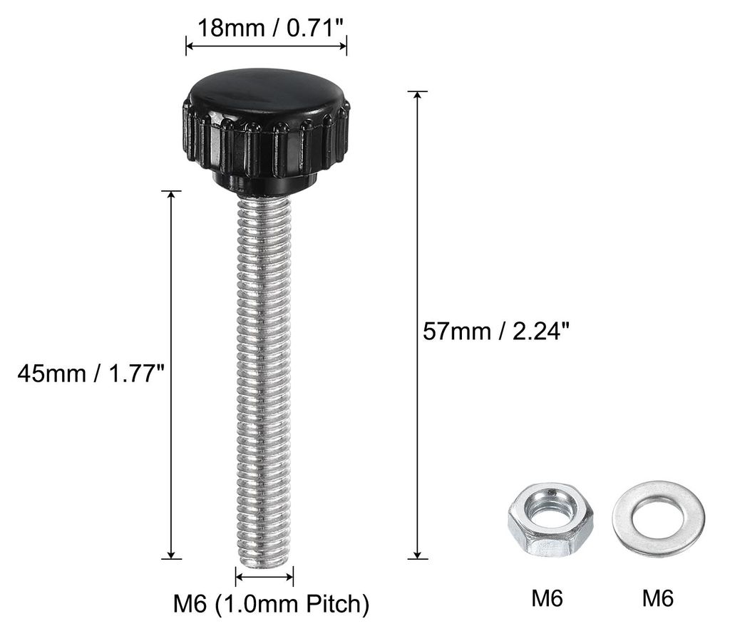 4 Stš¹ck R?ndelschraube mit Gewinde M6 x 45mm Rundkopfschraube mit Muttern Unterlegscheiben, Flš¹gelschrauben Edelstahl 304 Klemmhebel 18mm Kle...