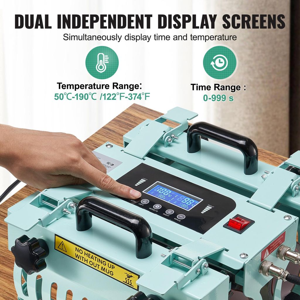 DEWIN 11-30oz Doppia Stazione Pressa Per Tazza 1000W Fai Da Te Tazza - Foto 7
