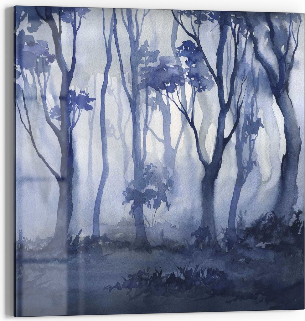 DEQORI Glasbild Acryl 50x50 cm 'Mystischer Waldtraum' Wandbild Bild modern Deko