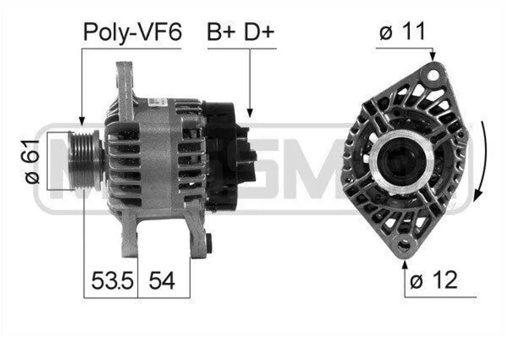 Alternateur 85A compatible Fiat Punto et Doblo référence 210686A
