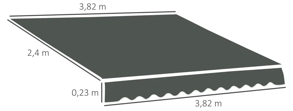 Lambrequin de Rechange pour Store banne gris - 280g/m2 - Polyester UV - 5