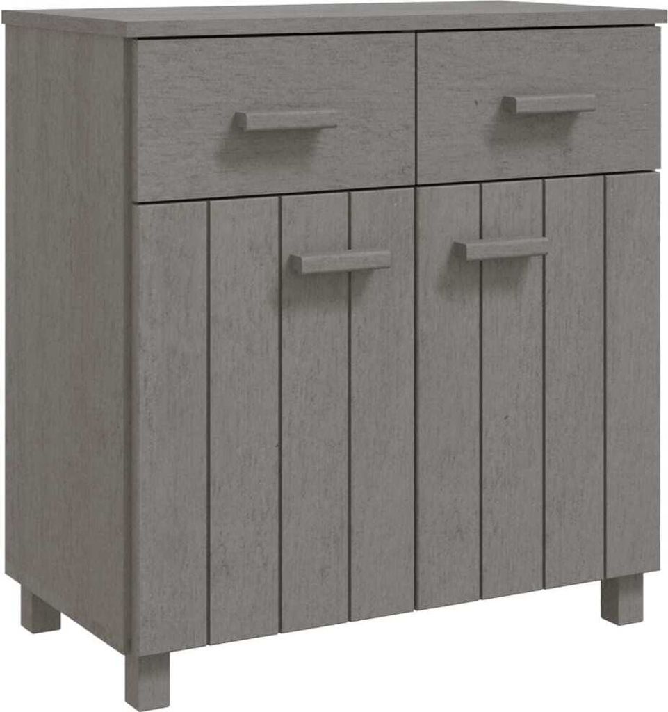 Sideboard HAMAR Hellgrau 79x40x80 cm Massivholz Kiefer