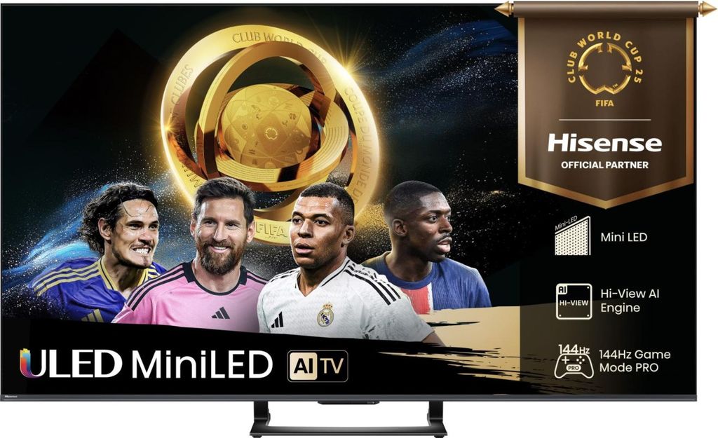 Hisense 55U7Q Fernseher 55 Zoll, 4K Mini LED ULED, Smart TV, Hi-View AI Engine