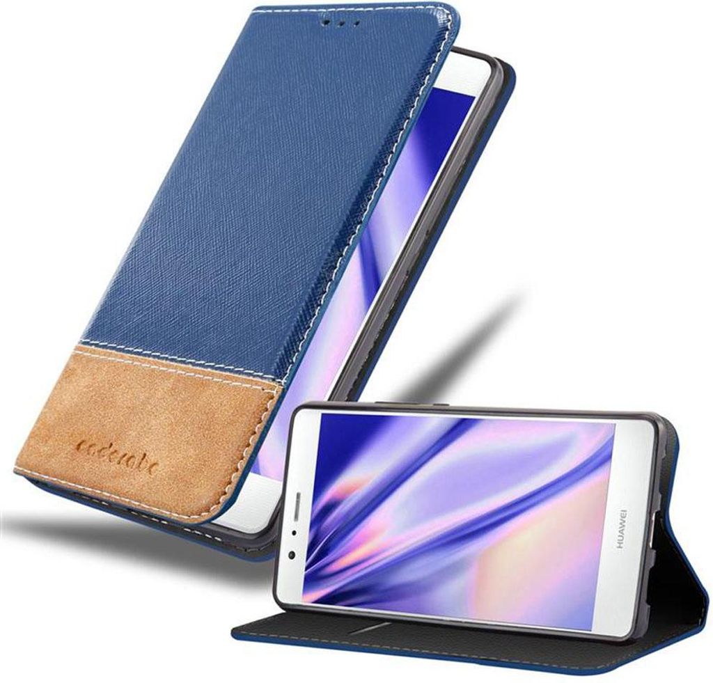 Cadorabo Hülle für Huawei P9 LITE 2016 / G9 LITE Schutzhülle in Blau SHandyhülle Book Case Etui Kunstleder