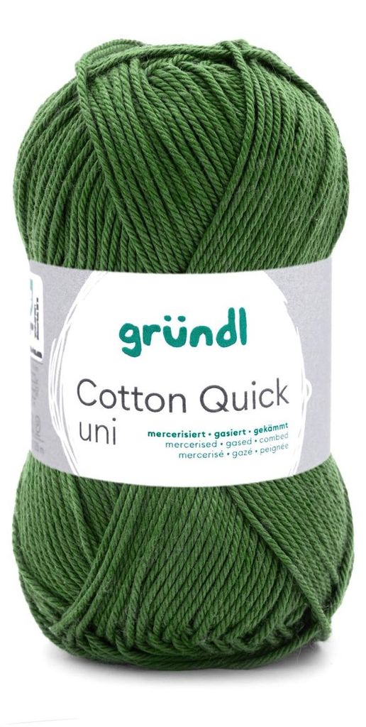 Gründl Baumwolle quick uni,50g.100%Baumwolle,mercerisiert,Häkel- u. Strickgarn,50g / 125 m,NS 3-4 166 moos