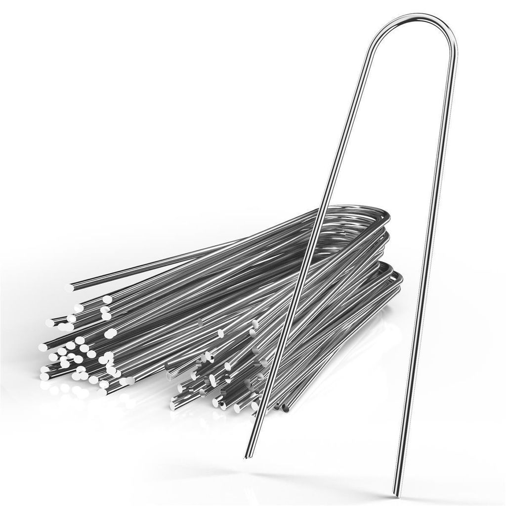 Intirilife 50 x Erdanker 150 x 25 x 2,9 mm aus verzinktem Stahl Rostfrei - Unkrautvlies Befestigung Erdnagel Bodennagel Widerhaken