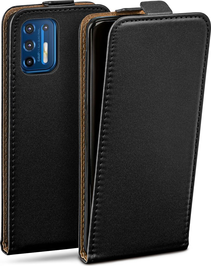 moex Flip Case kompatibel mit Motorola Moto G9 Plus - Hülle mit 360 Grad Schutz, Schwarz