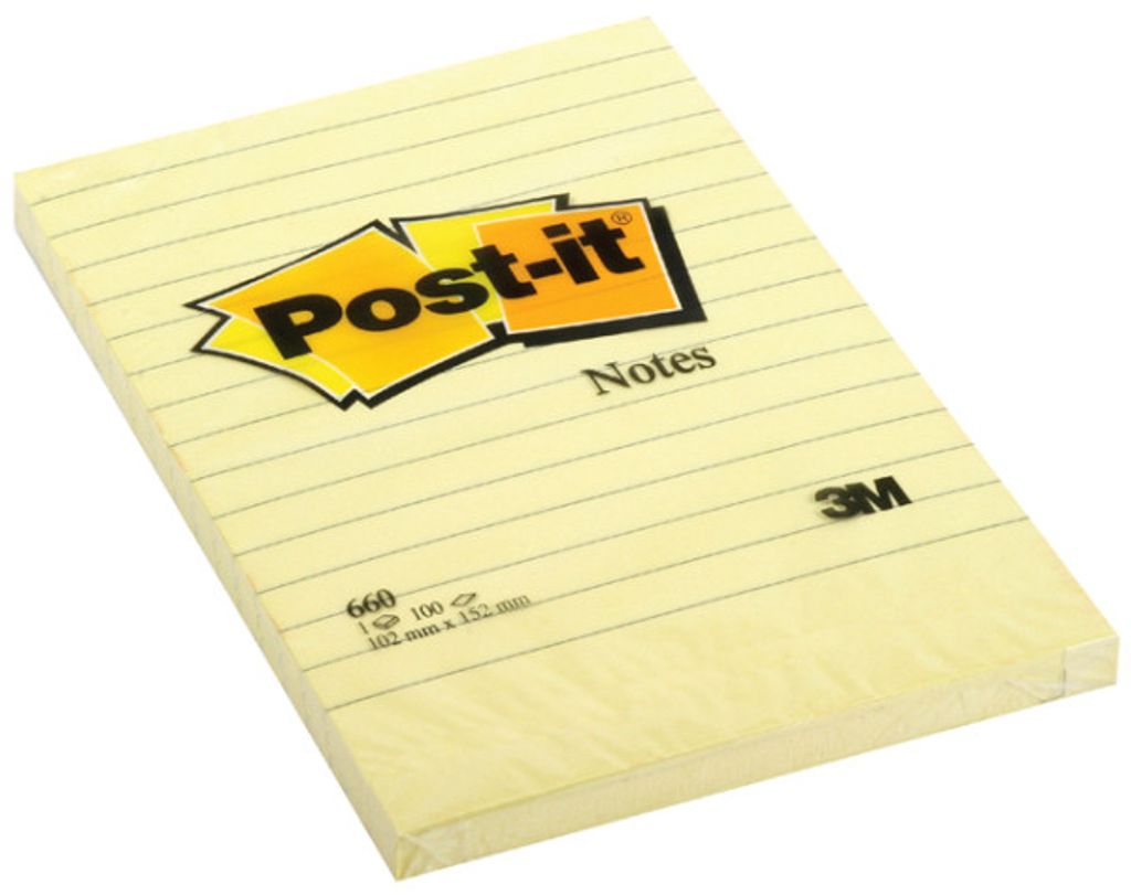 Post-it Haftnotizen 102 x 152 mm liniert gelb 100 Blatt