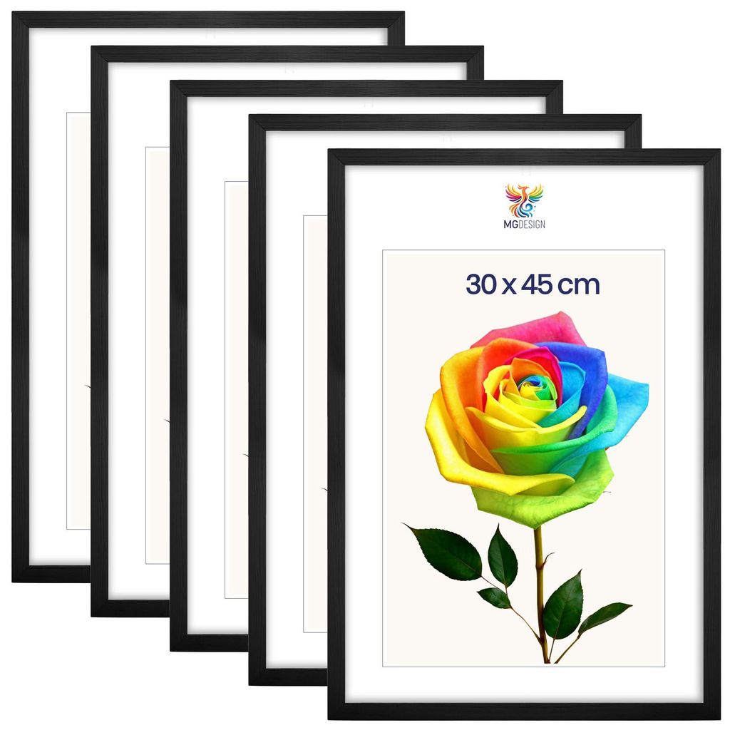 MG Design 5er Set Bilderrahmen Schwarz 30x45 cm - Produktbild 