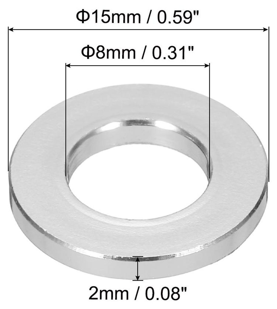 30pcs M8 Flachdichtung Aluminium Unterlegscheibe, eloxierte Runde Senkkopf-Unterlegscheibe Lochdurchmesser 8 mm/0,31 Zoll fš¹r Schrauben RC/FPV/P...