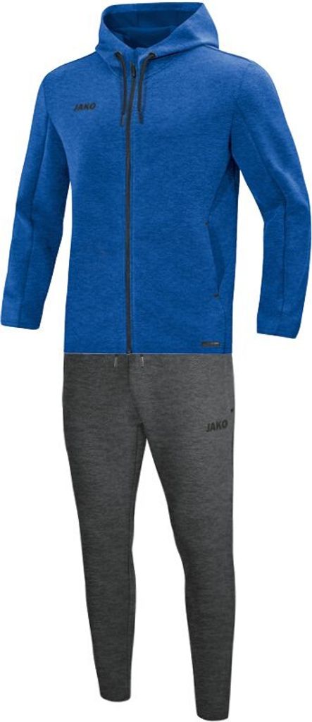 JAKO Damen Jogginganzug Premium Basics mit Kapuze, Farbe:anthrazit meliert, Größe:34