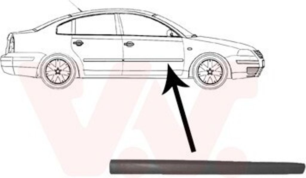 VAN WEZEL Zierleiste für die Tür Vorne Rechts Leiste für VW PASSAT Variant (3B6) 5836424