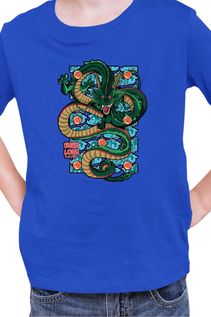 Kinder T-Shirt Japan Manga Anime Comics Animation Dragon Anime Manga Ball Dragon Shenglong, 9-11 Jahr - 140 / Blau