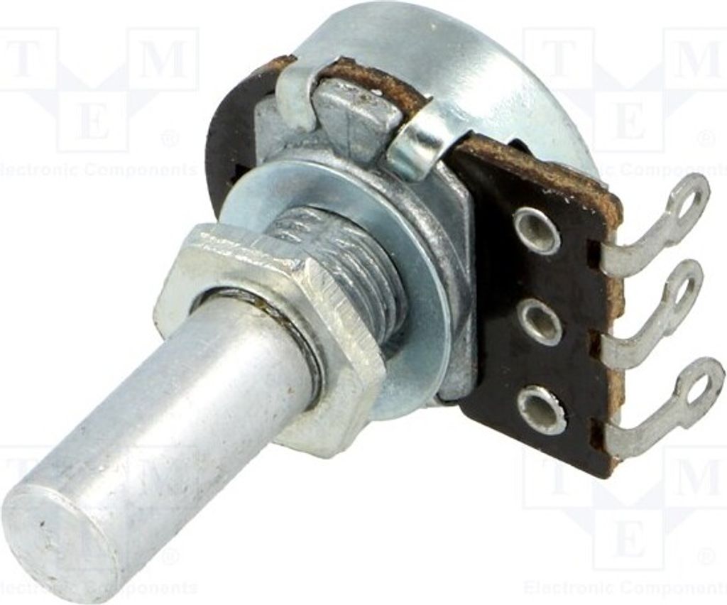 1x Potentiometer: 20% 6mm 1-Drehung 100mW 10kΩ mono Öse PR167 10K A 20P1 Kohlenp