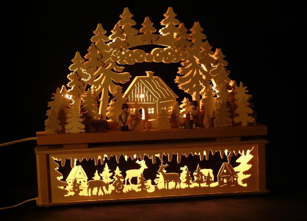 Original Erzgebirgischer Marken Schwibbogen Lichterbogen 50 x 43 cm K50-2_413