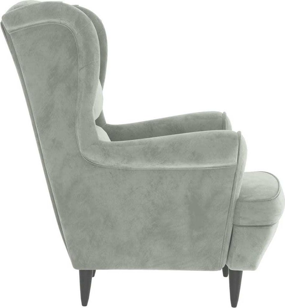 vidaXL Křeslo Wing Chair s taburetem Light Grey Velvet Obrázek produktu 5