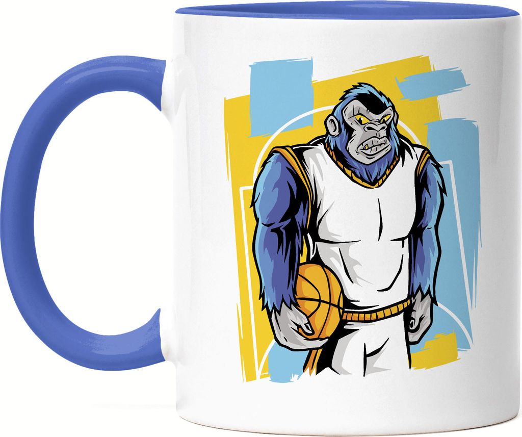 Basketball Tasse Blau Gorilla Mannschaft Spieler Korb Teamsport Gewinner Ballsport Jersey Team Mannschaftssport