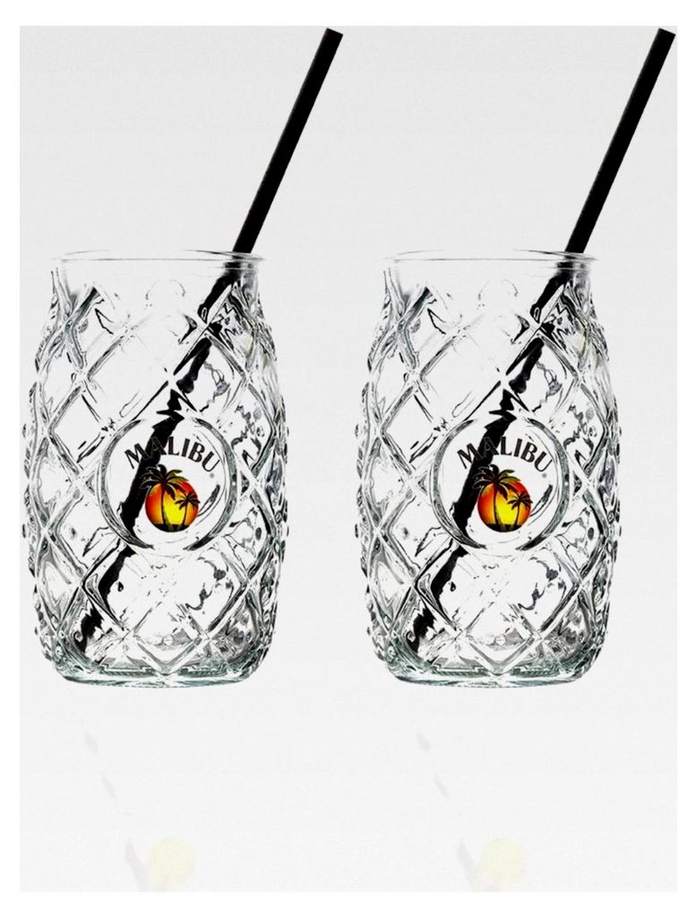 Malibu Gläser Ananas 2 Stück Cocktailgläser Set, transparent