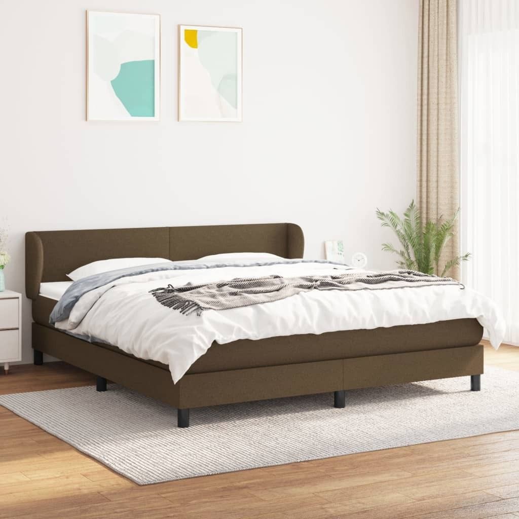 Maison Exclusive - Boxspringbett mit Matratze Dunkelbraun 160x200 cm Stoff