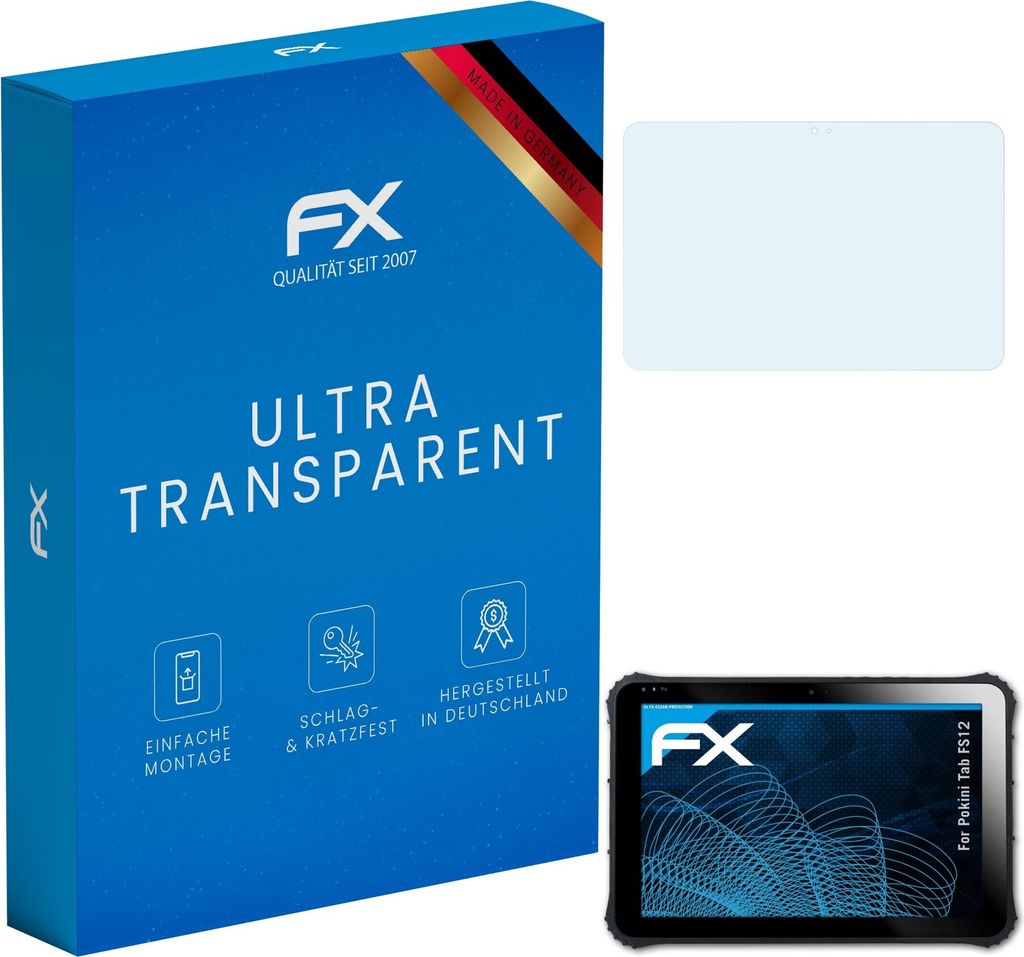 atFoliX FX-Clear 2x Schutzfolie kompatibel mit Pokini Tab FS12 Displayschutzfolie
