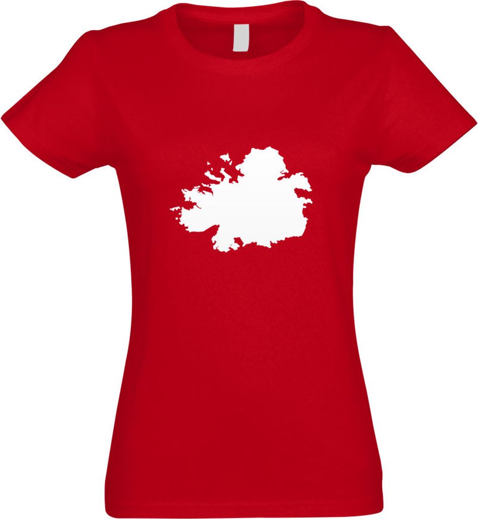 Kiwistar - T-Shirt tailliert - Damen - rot - Antigua und Barbuda - mit Motiv Bedruckt - Funshirt Design - Sport - Freizeit - Damen - S
