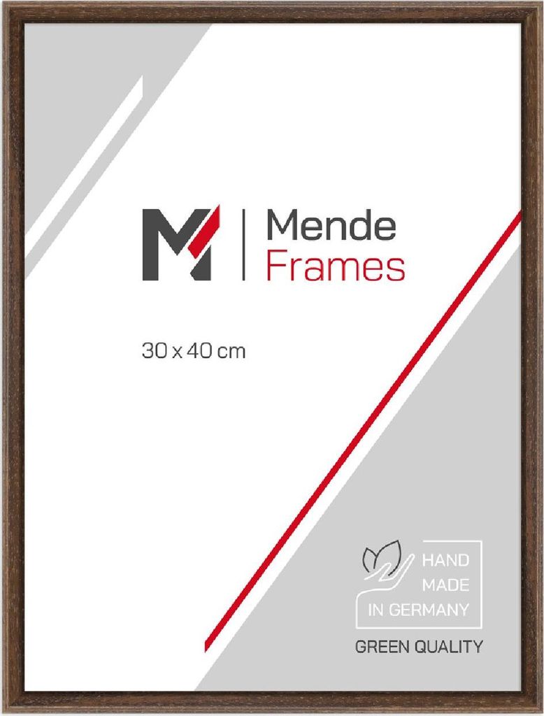 MendeFrames Holzrahmen H011 braun 10x30 cm mit Kunstglas