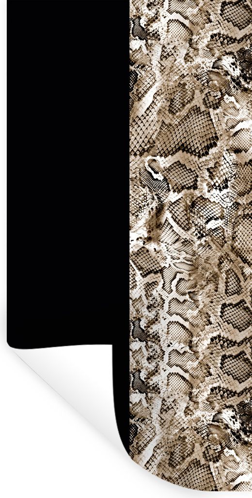 MuchoWow Wandtattoo Wandsticker Wandaufkleber Schlange - Tiermuster - Braun 80x160 cm Selbstklebend und Repositionierbar - Sticker - Dekorfolie