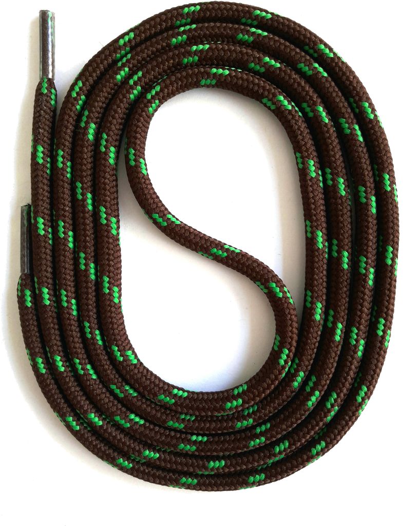 SNORS Sicherheitssenkel rund - DUNKELBRAUN / GRÜN - 5mm -  Produktbild 