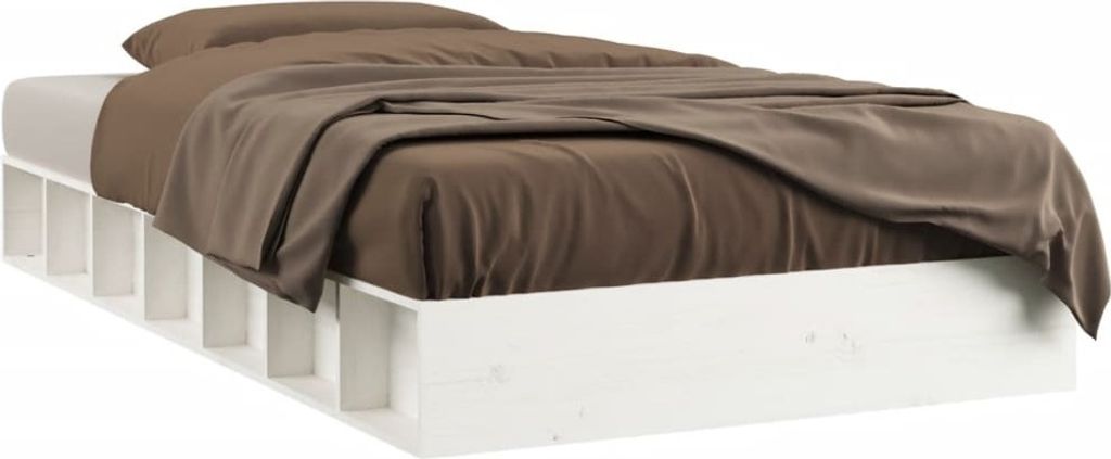 vidaXL Massivholzbett Weiß 140x190 cm