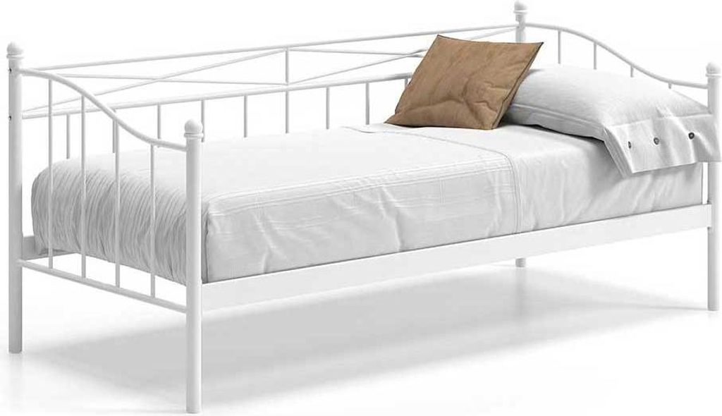 Stuhlbett Pablo 90x200 mit Lattenrost - weiß/metallisch