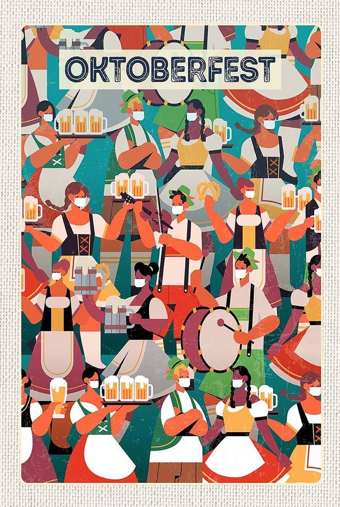 vianmo Holzschild 18x12 cm München Bier Trommel